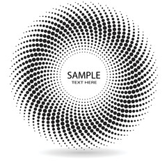 Halftone dots in circle form. round logo . vector dotted frame . design element
