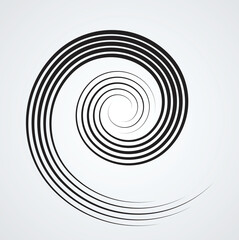 Lines in Circle Form . Spiral Vector Illustration .Technology round Logo . Design element . Abstract Geometric shape . Striped border frame for image
