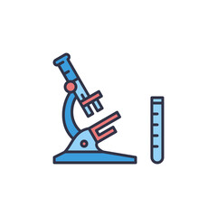 Blue Microscope and Test Tube vector concept colored icon
