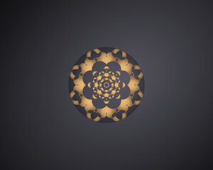 Round abstract luxury mandala. logo template design. vector illustration