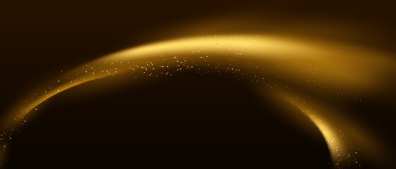 Elegant abstract light line effect design vector illustration on black background.