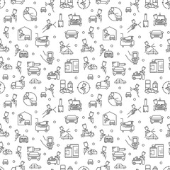 Car Spray Painting vector Paint Spray Gun thin line seamless pattern