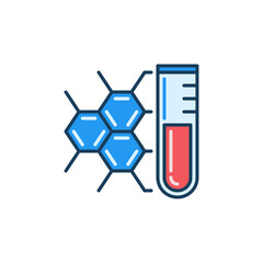 Chemical Formula and Test Tube vector Chemistry colored icon