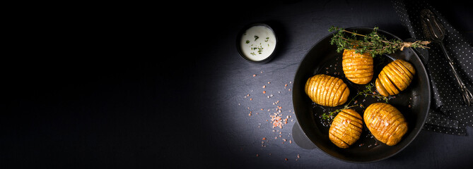 hasselback potatoes with quark and herbs