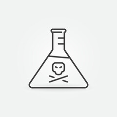 Dangerous Chemistry Flask vector outline icon or sign