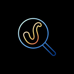Magnifying Glass with Helminths vector concept modern linear icon