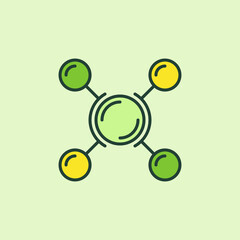 Molecule with 4 Circles vector Science concept colored icon