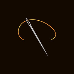 Needle for Sewing vector minimal Tailoring concept colorful icon