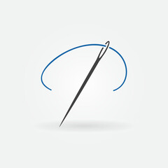Needle for Sewing vector minimal Tailoring concept icon