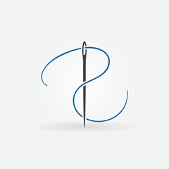 Needle for Sewing vector minimal Tailoring icon or symbol