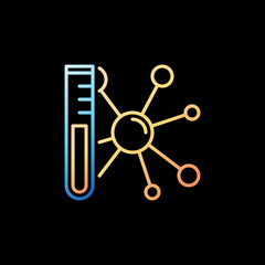 Sample Tube with Chemical Molecule vector Science line colorful icon