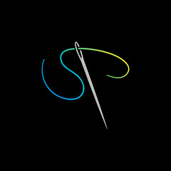 Sewing Needle vector modern colored icon or symbol. Needlework sign