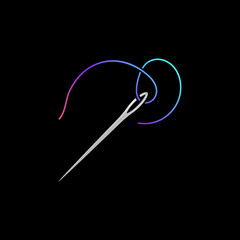 Sewing Needle vector modern colored icon. Tailoring concept sign