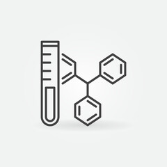 Test Sample Tube and Chemical Formula vector Education concept linear icon