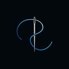 Vector Sewing Needle colorful icon. Tailoring modern symbol