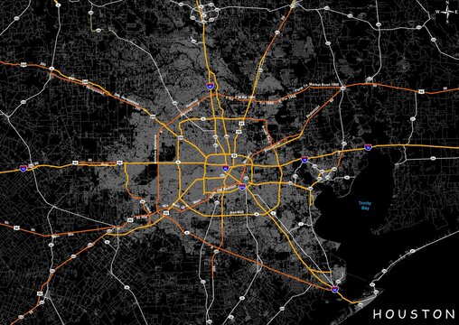 Houston Beautiful HD Map