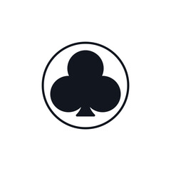 Circle with Clubs Suit vector concept solid icon or symbol