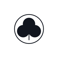 Clubs Card Suit vector concept round solid icon or sign