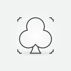 Clubs Playing Card Suit vector concept simple linear icon