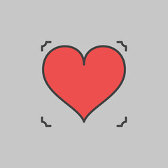 Hearts Playing Card Suit concept vector simple red icon