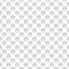 Pet Paw Prints vector concept linear geometric seamless pattern