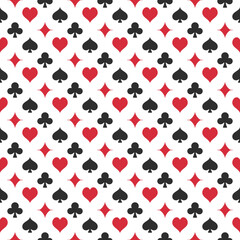 Poker Geometric Colored Seamless Pattern - Gambling vector modern background