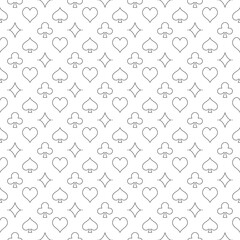 Vector Seamless poker background with Card Suits - Gambling linear Pattern
