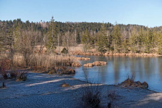 am Isar - Stausee bei Icking im Winter