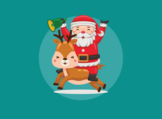 Santa claus characters for Xmas festive design. Vector illustration