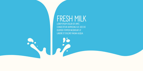The original concept poster to advertise milk. - obrazy, fototapety, plakaty