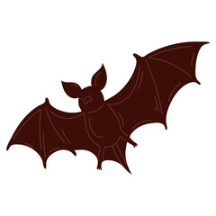 Bat vector illustration in flat color design