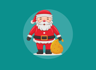 Santa claus characters for Xmas festive design. Vector illustration