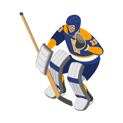Hockey Goalkeeper Isometric Composition