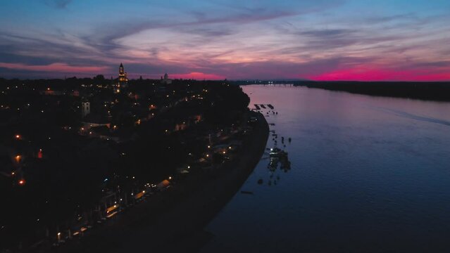 Drone view of Zemun, Belgrade, Serbia.	