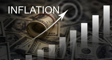 financial graph inflation 2023 and dollars