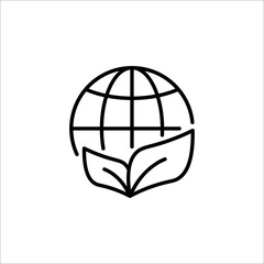 Eco friendly related thin line icon. Linear ecology icons. Environmental sustainability simple symbol. Editable stroke