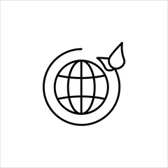 Eco friendly related thin line icon. Linear ecology icons. Environmental sustainability simple symbol. Editable stroke