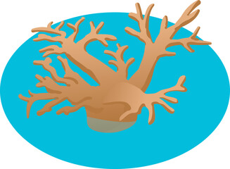 Brown seaweed icon isometric vector. Dark brown seaweed in marine water icon. Undersea world, invertebrate