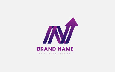 N Letter Logo Design With Growth Concept. Modern Business Logo With Gradient Color. Corporate Branding. 