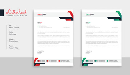 Abstract professional business letterhead template