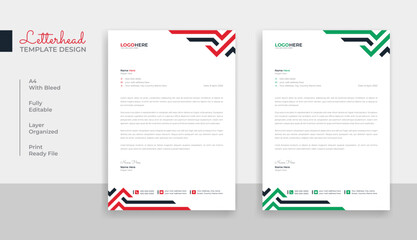 Professional abstract business letterhead template