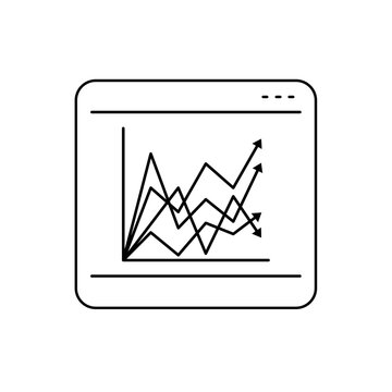 Online trading icon vector. Statistics. Analysis illustration sign. Schedule symbol or logo.