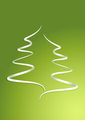 Vivid Paper Christmas Tree On Flat Style Vector Design