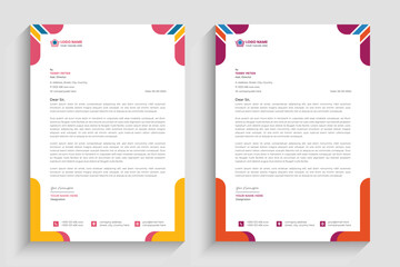 Letterhead template design colorful 