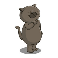 cat pose swag cute cartoon vector