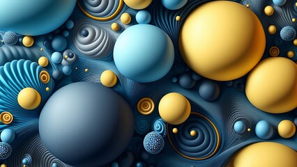 Spheres and Spirals Abstract 3d Background Design