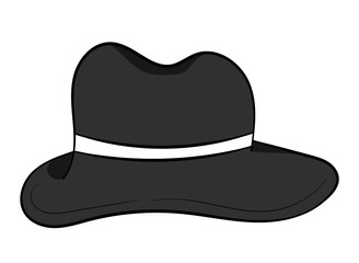 Black Cowboy hat isolated on white