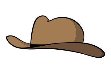 Brown Cowboy hat isolated on white