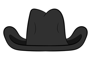 Black Cowboy hat isolated on white