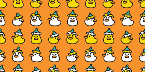 duck seamless pattern flower daisy chicke rubber duck shower bathroom bird vector cartoon pet scarf isolated gift wrapping paper animal tile wallpaper doodle repeat background illustration design